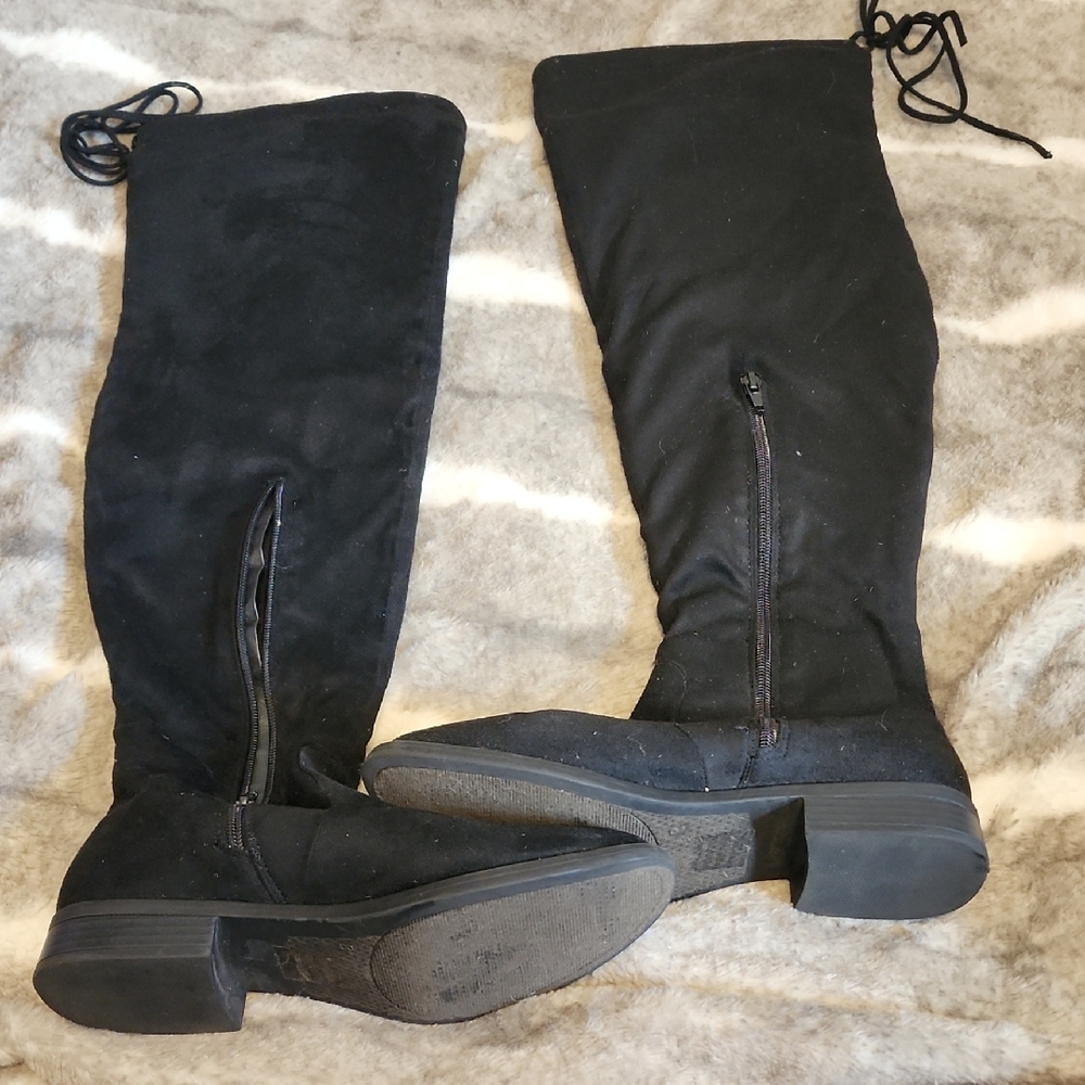 Charlotte Russe Black Over the Knee Boots